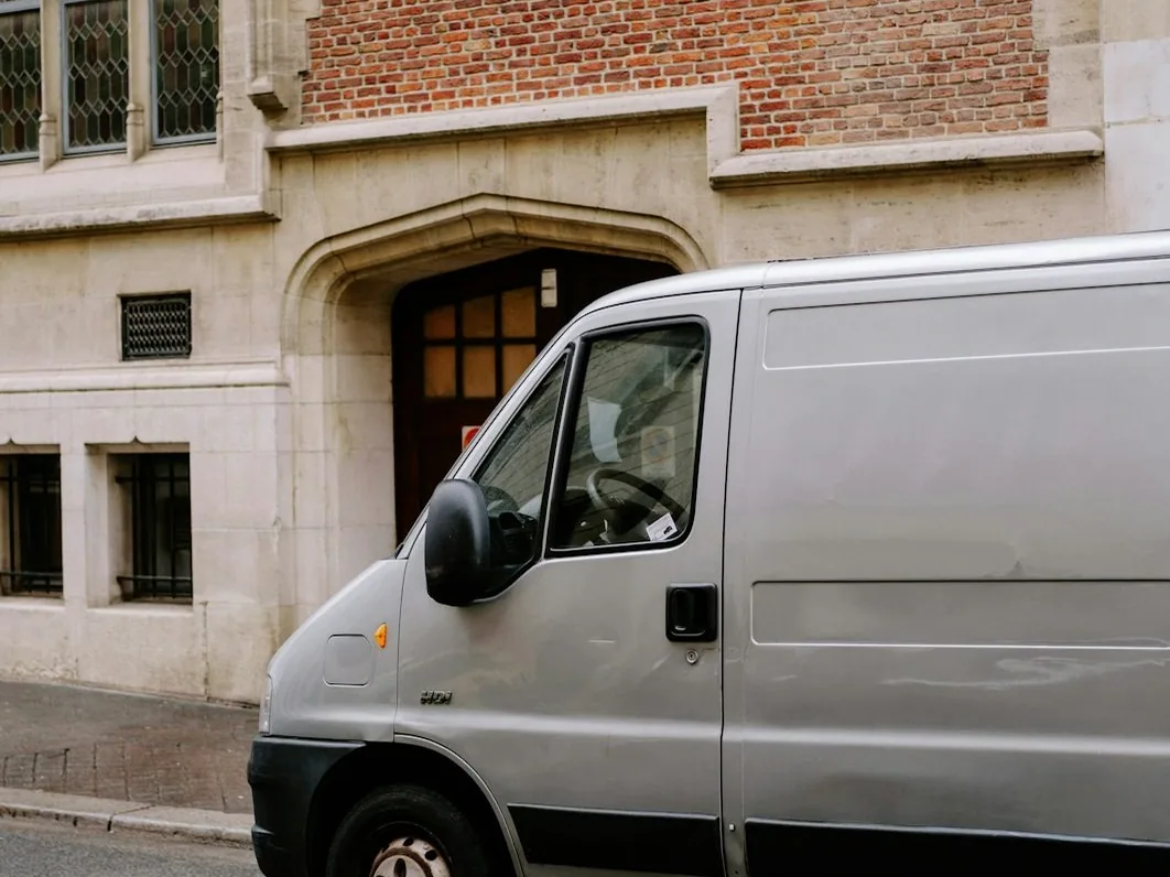 the van loading wheels at the unit