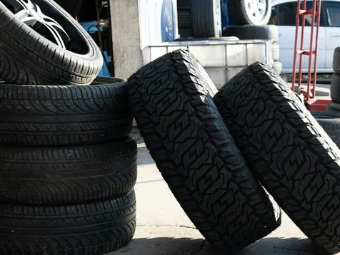 wheels collected and stacked