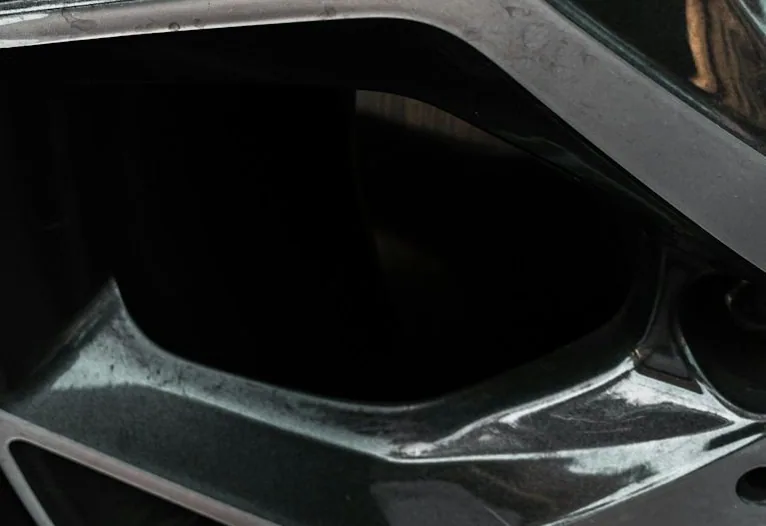 a finished wheel on a car