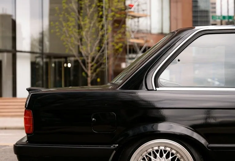 a finished wheel on a car