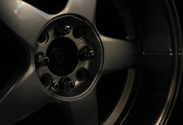 a finished wheel on a car