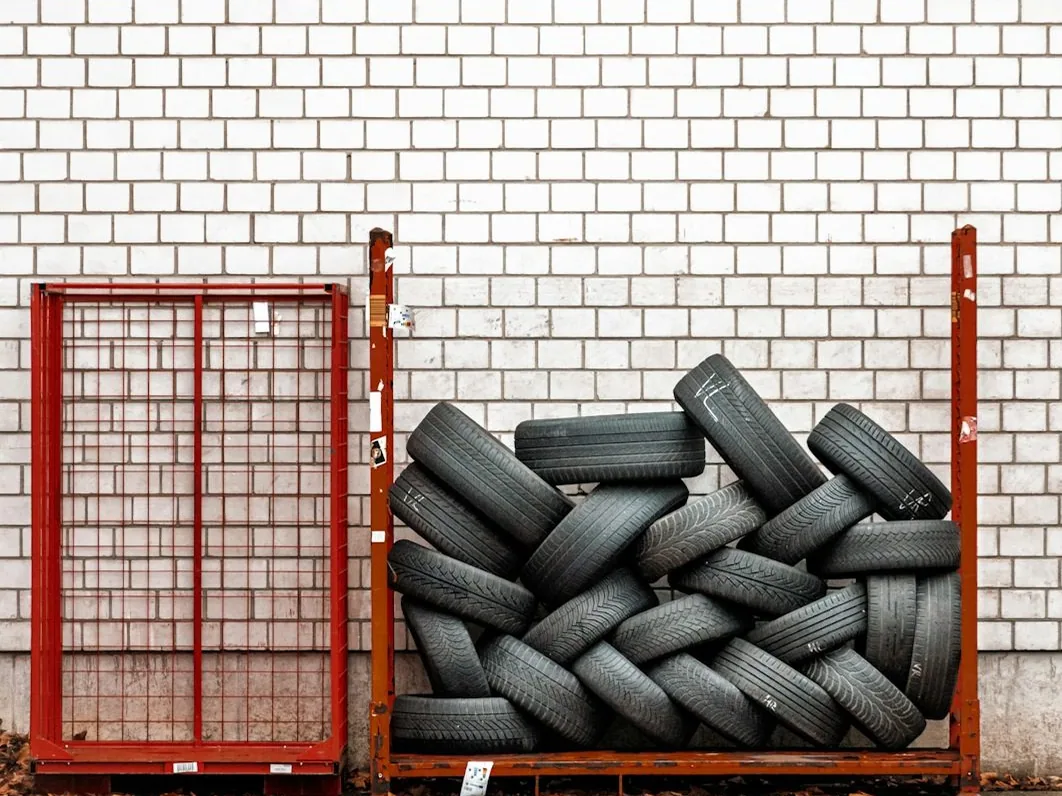 fleet tyres and wheels stacked